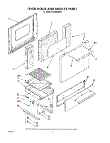 03 - Oven Door And Broiler parts for Whirlpool Range SF0100SRW8 from AppliancePartsPros.com
