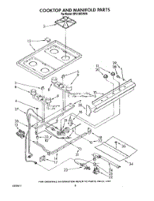 05 - Cooktop And Manifold, Lit / Optional parts for Whirlpool Range SF0100SRW8 from AppliancePartsPros.com