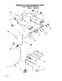 03 - Manifold And Burner parts for Whirlpool Range SF337PEYW1 from AppliancePartsPros.com