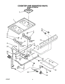 05 - Cooktop And Manifold, Lit / Optional parts for Whirlpool Range SF0100SYW0 from AppliancePartsPros.com
