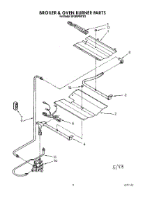 02 - Broiler And Oven Burner parts for Whirlpool Range SF386PEWW3 from AppliancePartsPros.com