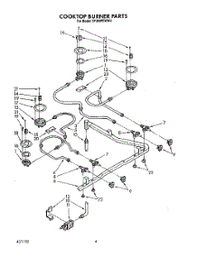 03 - Cooktop Burner parts for Whirlpool Range SF386PEWW3 from AppliancePartsPros.com