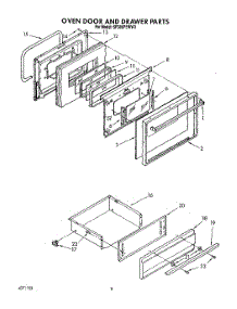 07 - Oven Door And Drawer parts for Whirlpool Range SF386PEWW3 from AppliancePartsPros.com