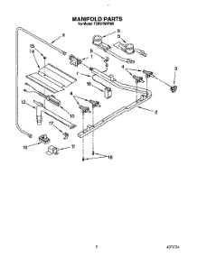 03 - Manifold parts for Whirlpool Range TGR51W0YW0 from AppliancePartsPros.com