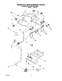 03 - Manifold And Burner parts for Whirlpool Range SF317PEAW3 from AppliancePartsPros.com