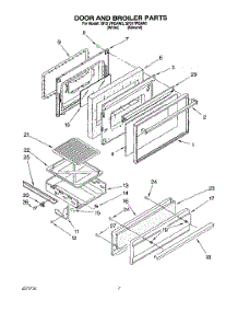 05 - Door And Broiler parts for Whirlpool Range SF317PEAW3 from AppliancePartsPros.com