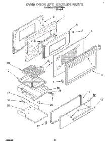 02 - Oven Door And Broiler parts for Whirlpool Range SF330PEWN4 from AppliancePartsPros.com