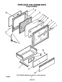Oven Door And Drawer parts for Whirlpool Range SF375BEPW3 from AppliancePartsPros.com