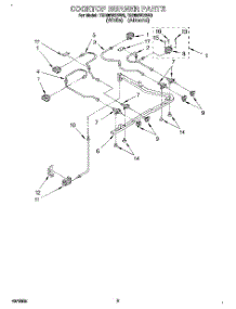 03 - Cooktop Burner parts for Whirlpool Range TGR88W2BW0 from AppliancePartsPros.com