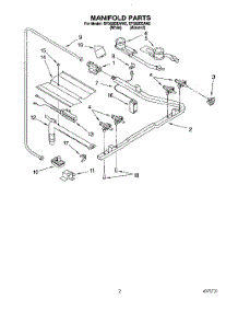 02 - Manifold parts for Whirlpool Range SF302BEAW2 from AppliancePartsPros.com