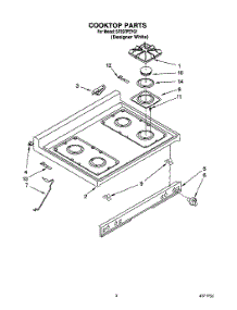 03 - Cooktop parts for Whirlpool Range SF397PEYQ1 from AppliancePartsPros.com