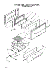 05 - Oven Door And Broiler parts for Whirlpool Range SF336PESW4 from AppliancePartsPros.com