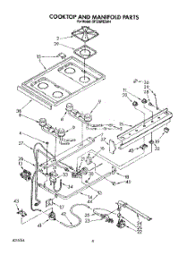06 - Cooktop And Manifold, Lit / Optional parts for Whirlpool Range SF336PESW4 from AppliancePartsPros.com