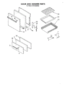 04 - Door And Drawer parts for Whirlpool Range SF0100SKW0 from AppliancePartsPros.com