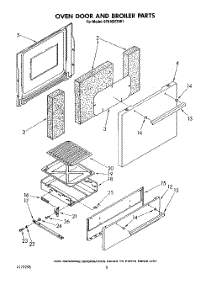 05 - Oven Door And Broiler parts for Whirlpool Range SF0100ERW1 from AppliancePartsPros.com