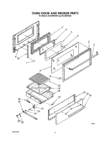 05 - Oven Door And Broiler parts for Whirlpool Range SF316PESW2 from AppliancePartsPros.com