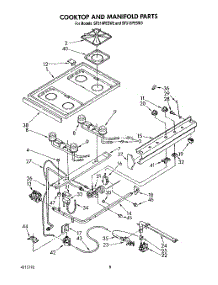 06 - Cooktop And Manifold, Lit / Optional parts for Whirlpool Range SF316PESW2 from AppliancePartsPros.com