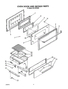 05 - Oven Door And Broiler parts for Whirlpool Range SF310PEWW0 from AppliancePartsPros.com