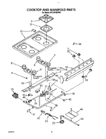 06 - Cooktop And Manifold, Lit / Optional parts for Whirlpool Range SF310PEWW0 from AppliancePartsPros.com