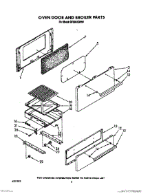 03 - Oven Door And Broiler parts for Whirlpool Range SF3000EWW1 from AppliancePartsPros.com
