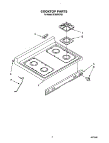 03 - Cooktop parts for Whirlpool Range SF385PEYQ0 from AppliancePartsPros.com