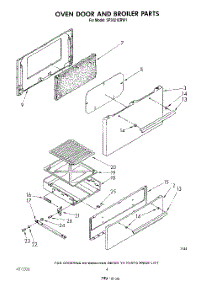 03 - Oven Door And Broiler parts for Whirlpool Range SF3021ERW1 from AppliancePartsPros.com