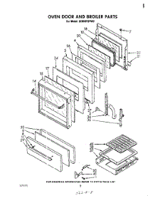 07 - Oven Door And Broiler parts for Whirlpool Range SE950PSPW0 from AppliancePartsPros.com