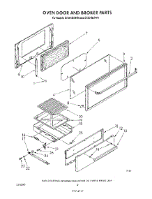 03 - Oven Door And Broiler parts for Whirlpool Range SF301BSRW0 from AppliancePartsPros.com