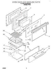 02 - Oven Door And Broiler parts for Whirlpool Range SF330PEWQ0 from AppliancePartsPros.com