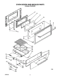 05 - Oven Door And Broiler parts for Whirlpool Range SF316PESW7 from AppliancePartsPros.com
