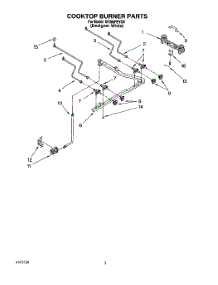 03 - Cooktop Burner parts for Whirlpool Range SF385PEYQ5 from AppliancePartsPros.com