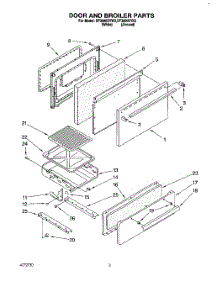 03 - Door And Broiler parts for Whirlpool Range SF3000SYW3 from AppliancePartsPros.com