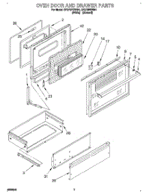 05 - Oven Door And Drawer parts for Whirlpool Range SF370PEWN4 from AppliancePartsPros.com