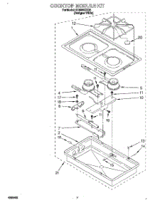 06 - Cooktop Module Kit parts for Whirlpool Cooktop SC8900EXQ3 from AppliancePartsPros.com