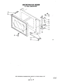 06 - Microwave Door parts for Whirlpool Range SM958PEKW2 from AppliancePartsPros.com