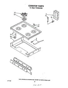 06 - Cooktop parts for Whirlpool Range SF3300SPW0 from AppliancePartsPros.com