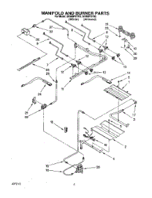 05 - Manifold And Burner, Lit / Optional parts for Whirlpool Range SE960PEYN3 from AppliancePartsPros.com