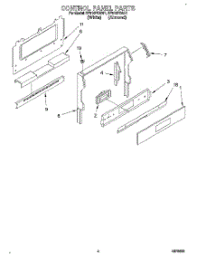 04 - Control Panel parts for Whirlpool Range SF310PEAW1 from AppliancePartsPros.com