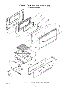 05 - Oven Door And Broiler parts for Whirlpool Range SE950PERW2 from AppliancePartsPros.com