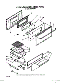 05 - Oven Door And Broiler parts for Whirlpool Range SF335PEWW1 from AppliancePartsPros.com