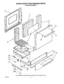 03 - Oven Door And Broiler parts for Whirlpool Range SF0140SRW5 from AppliancePartsPros.com
