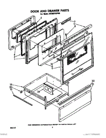 04 - Door And Drawer parts for Whirlpool Range RF395PXPW0 from AppliancePartsPros.com