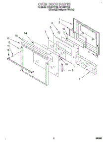 02 - Oven Door parts for Whirlpool Oven RB160PXYQ6 from AppliancePartsPros.com
