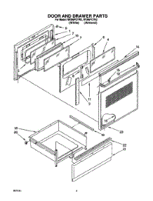 03 - Door And Drawer parts for Whirlpool Range RF396PCYW2 from AppliancePartsPros.com