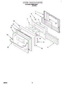 03 - Oven Door parts for Whirlpool Oven RM765PXBB0 from AppliancePartsPros.com