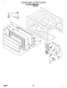 10 - Door And Latch parts for Whirlpool Oven RM765PXBB0 from AppliancePartsPros.com