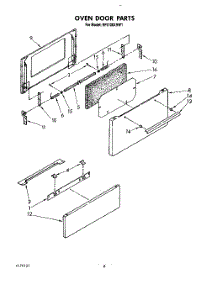 05 - Oven Door parts for Whirlpool Range RF0100XRW1 from AppliancePartsPros.com