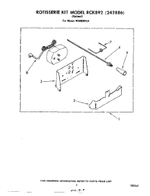 06 - Rotisserie Kit Rck892 (242886) parts for Whirlpool Cooktop RC8800XLH from AppliancePartsPros.com