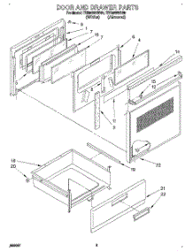 02 - Door And Drawer parts for Whirlpool Range TER86W5BN0 from AppliancePartsPros.com