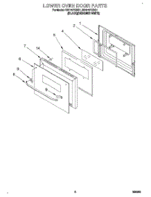 05 - Lower Oven Door parts for Whirlpool Oven RB170PXBB1 from AppliancePartsPros.com